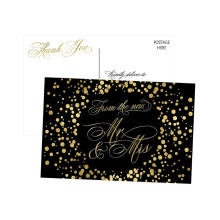 Mariage noir et blanc frais cartes de remerciement carte de mariage Carte d&#39;invitation de mariage de luxe